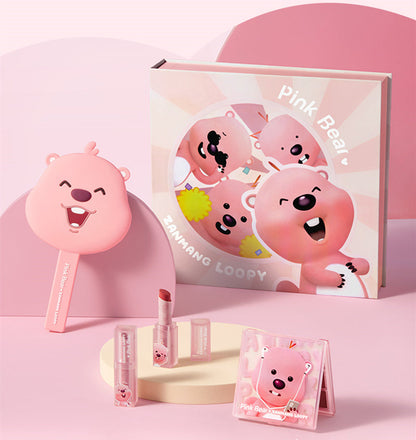 PINK BEAR X LOOPY All-In-One Makeup Palette Eyeshadow & Contour & Highlighter & Blusher - Peachy Glam