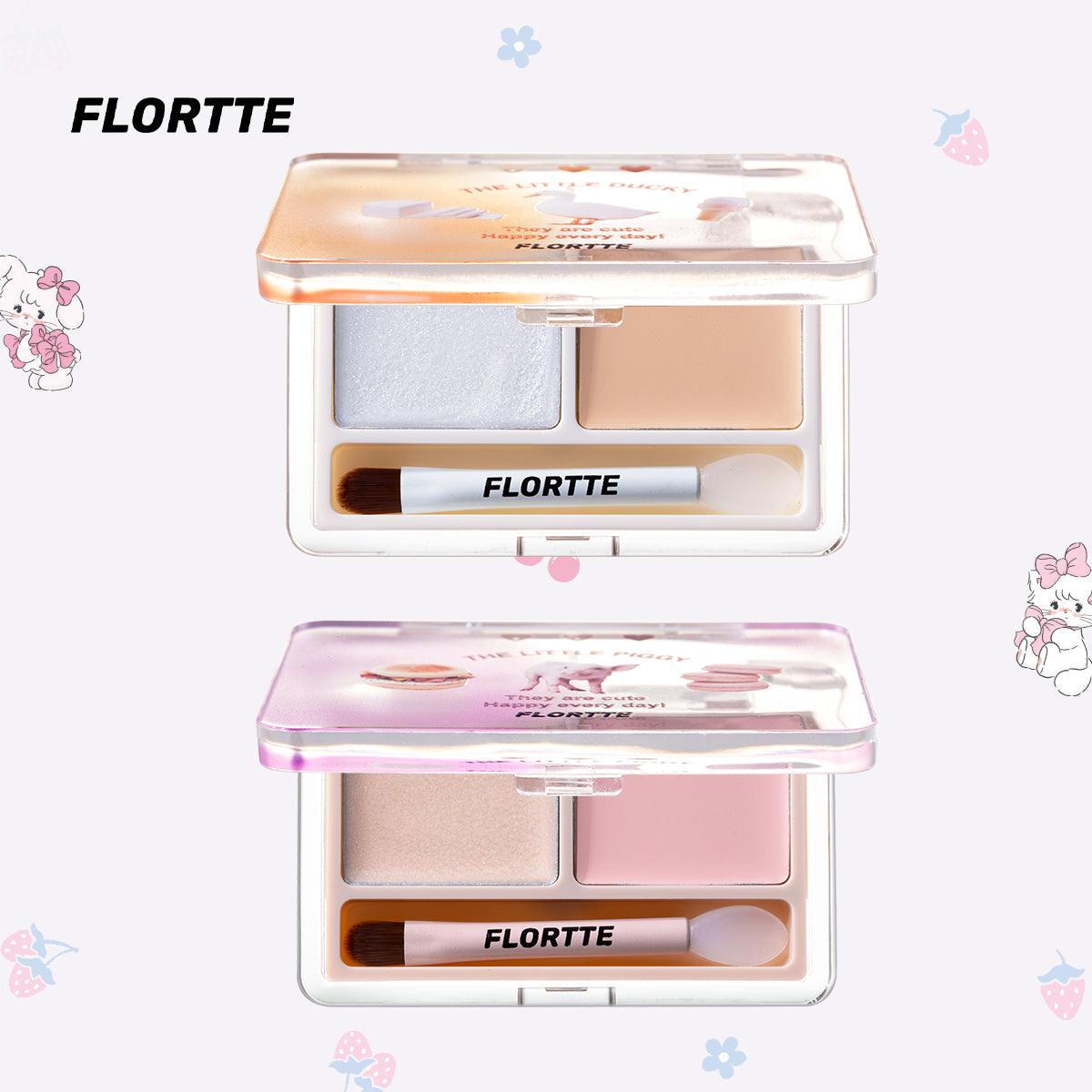 FLORTTE They Are Cute Series Two-Color Cream Highlighter 1.5g*2 - Peachy Glam