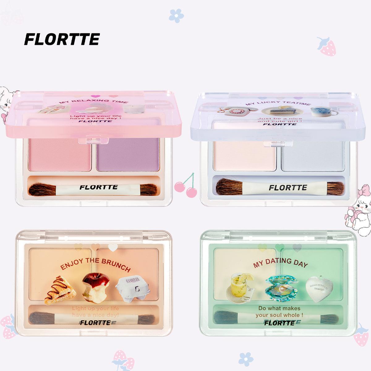 FLORTTE They Are Cute Series Two-Color Highlighter - Peachy Glam