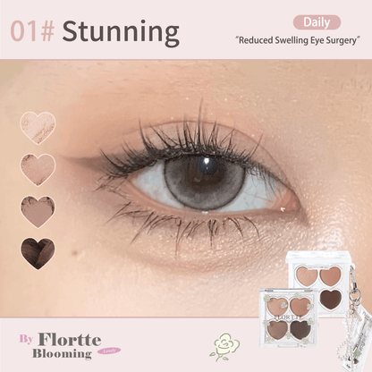 FLORTTE Love Yourself 4-Color Eyeshadow Palette 2.7g - Peachy Glam