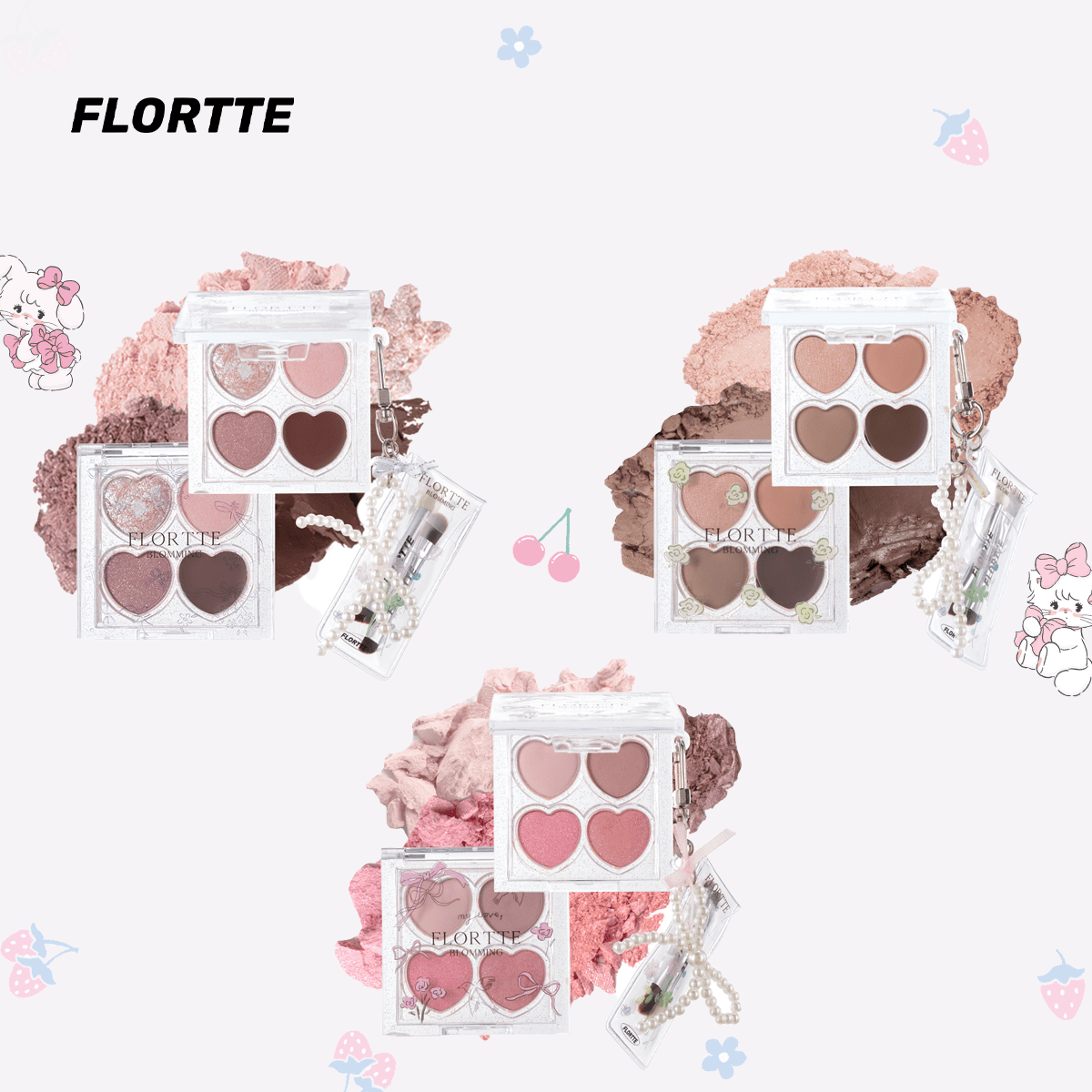 FLORTTE Love Yourself 4-Color Eyeshadow Palette 2.7g - Peachy Glam