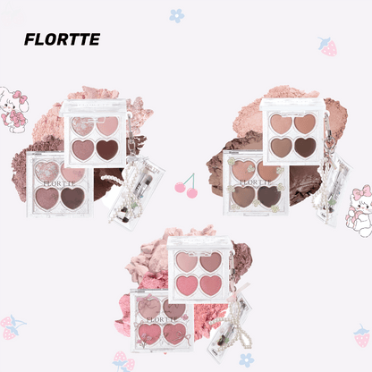 FLORTTE Love Yourself 4-Color Eyeshadow Palette 2.7g - Peachy Glam