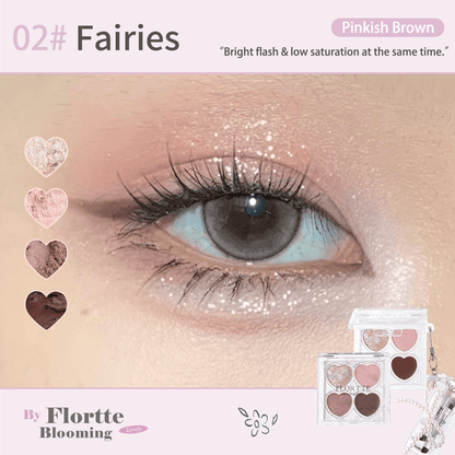 FLORTTE Love Yourself 4-Color Eyeshadow Palette 2.7g - Peachy Glam