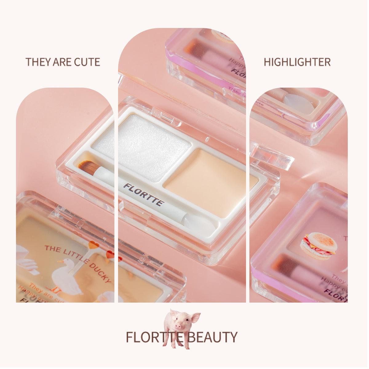 FLORTTE They Are Cute Series Two-Color Cream Highlighter 1.5g*2 - Peachy Glam