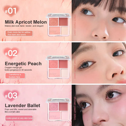 JUDYDOLL 2-in-1 Blush Highlight Palette Multi-Purpose 9g - Peachy Glam