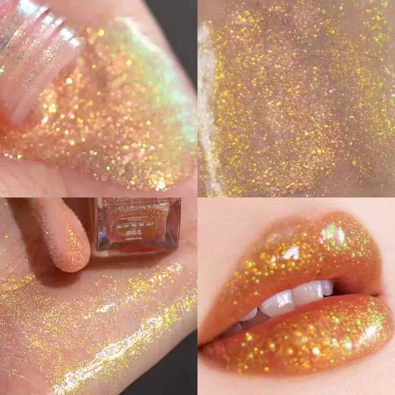 CHARMACY Chameleon Glitter Lip Gloss Moisturizing Watery - Peachy Glam