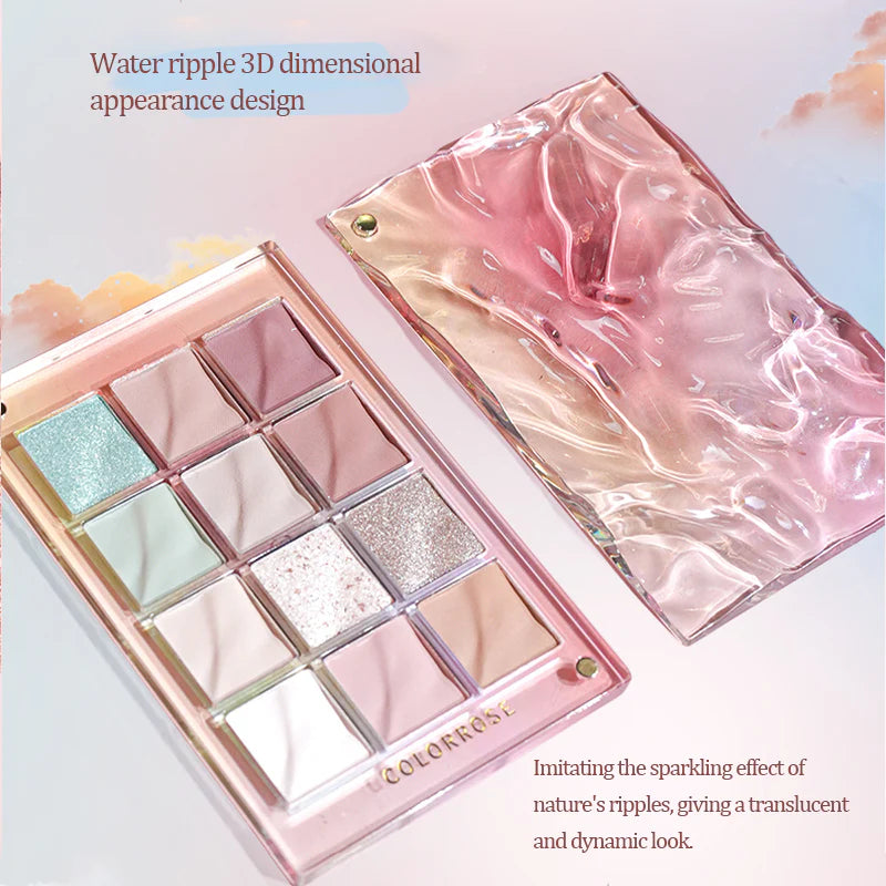 COLORROSE Eyeshadow Palette 9.5g Water Ripple Series Eyeshadow Pallets - Peachy Glam