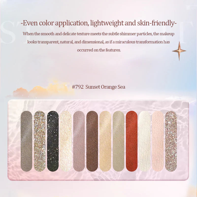 COLORROSE Eyeshadow Palette 9.5g Water Ripple Series Eyeshadow Pallets - Peachy Glam