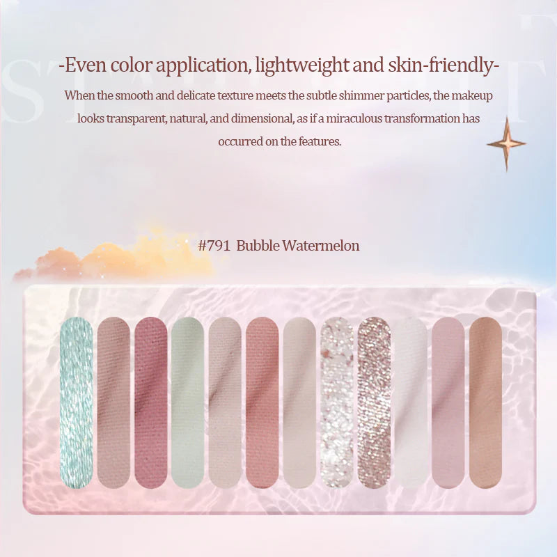 COLORROSE Eyeshadow Palette 9.5g Water Ripple Series Eyeshadow Pallets - Peachy Glam