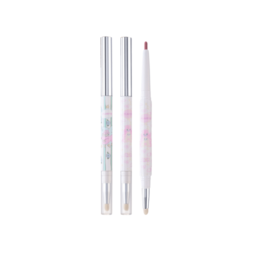 FLORTTE Glitter Eye Liner 200mg Bread Bear＆ Me Series Double-ended Gel Eyeliner Pencil Eyeshadow - Peachy Glam