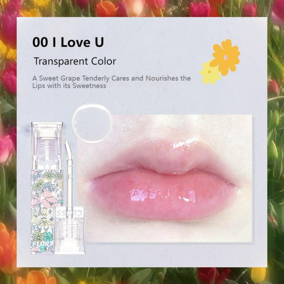 FLORTTE I Love You Lip Gloss Mirror Glow Moisturizing 4.8g/2.5g - Peachy Glam