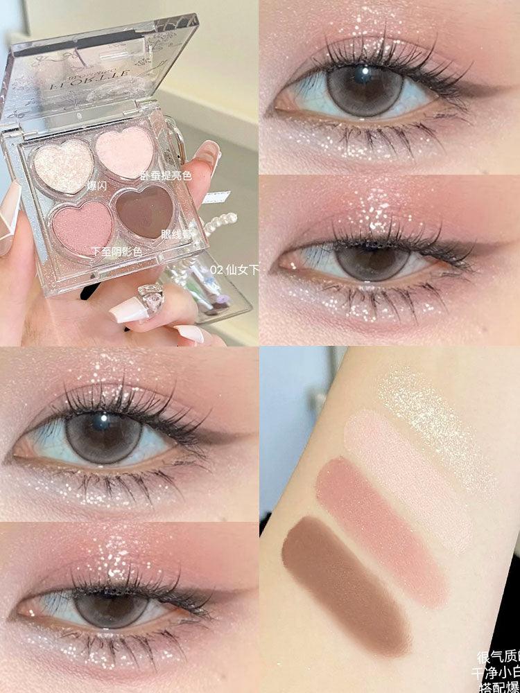FLORTTE Love Yourself 4-Color Eyeshadow Palette 2.7g - Peachy Glam
