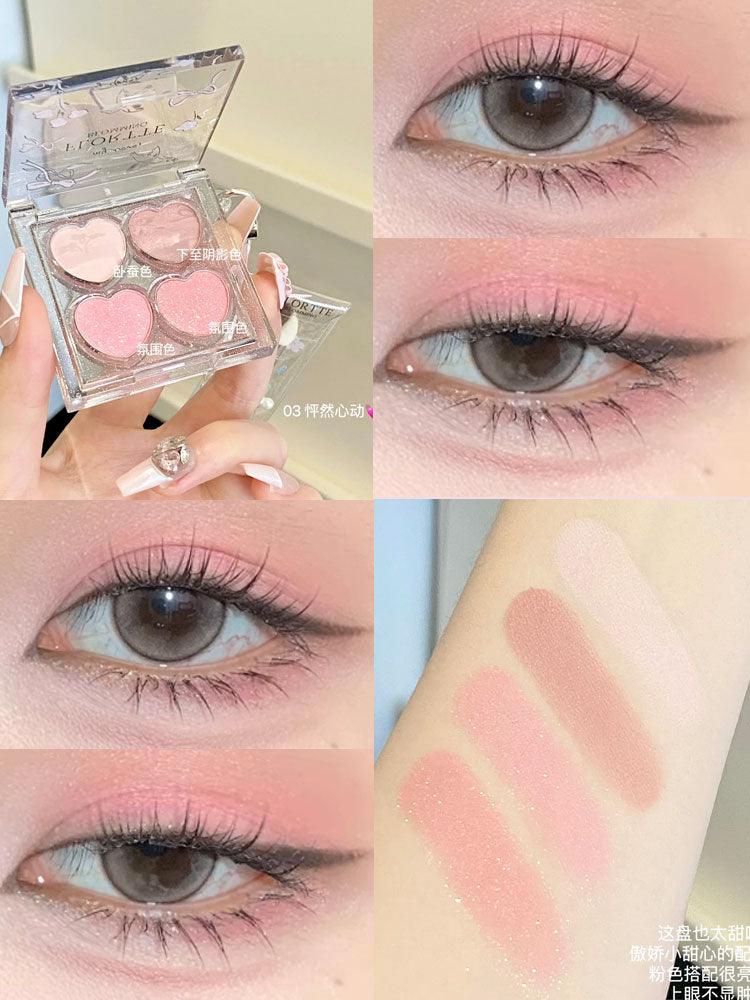 FLORTTE Love Yourself 4-Color Eyeshadow Palette 2.7g - Peachy Glam