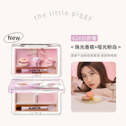 FLORTTE They Are Cute Series Two-Color Cream Highlighter 1.5g*2 - Peachy Glam