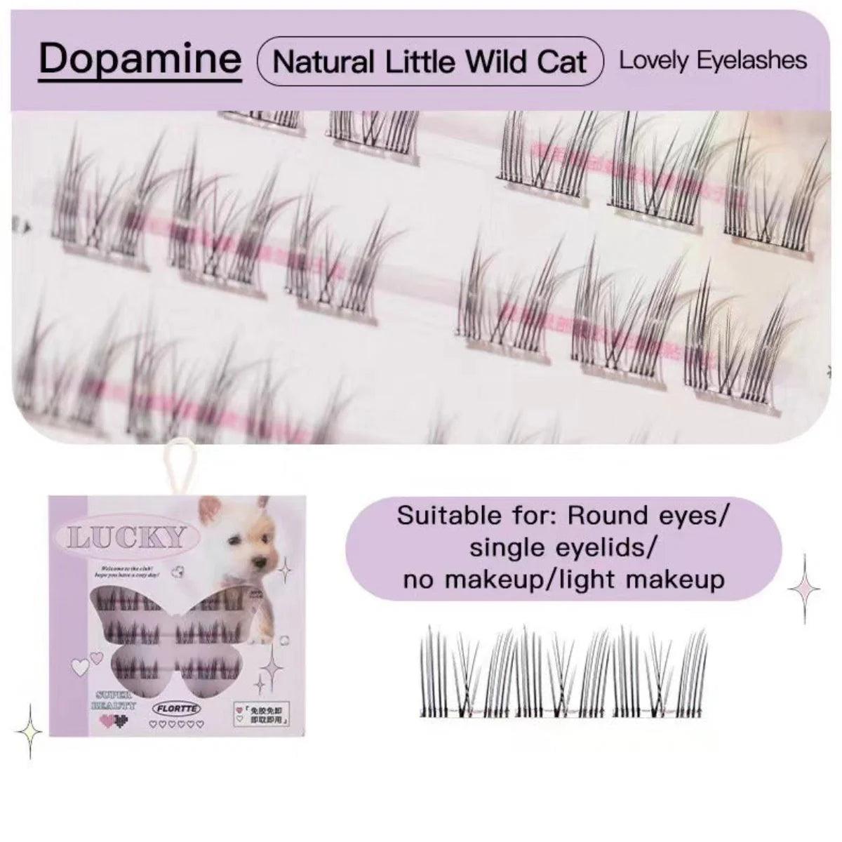 Flortte Super Beauty Series False Eyelashes Free Glue - Peachy Glam