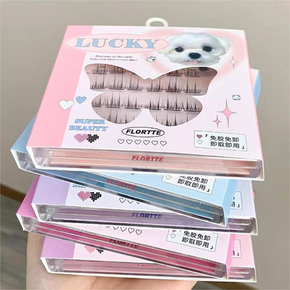 Flortte Super Beauty Series False Eyelashes Free Glue - Peachy Glam