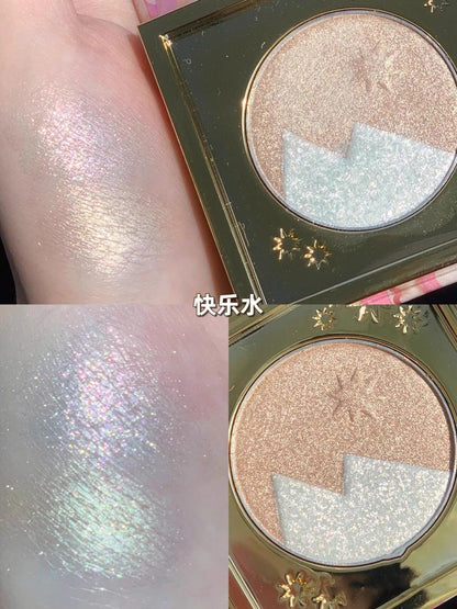 Girlcult Mountain Sea Series Matte & Pearlescent & Diamond Glitter Highlighter Powder - Peachy Glam