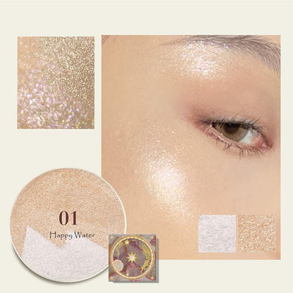 Girlcult Mountain Sea Series Matte & Pearlescent & Diamond Glitter Highlighter Powder - Peachy Glam