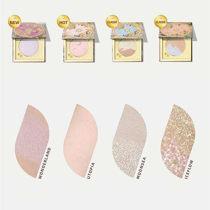 Girlcult Mountain Sea Series Matte & Pearlescent & Diamond Glitter Highlighter Powder - Peachy Glam