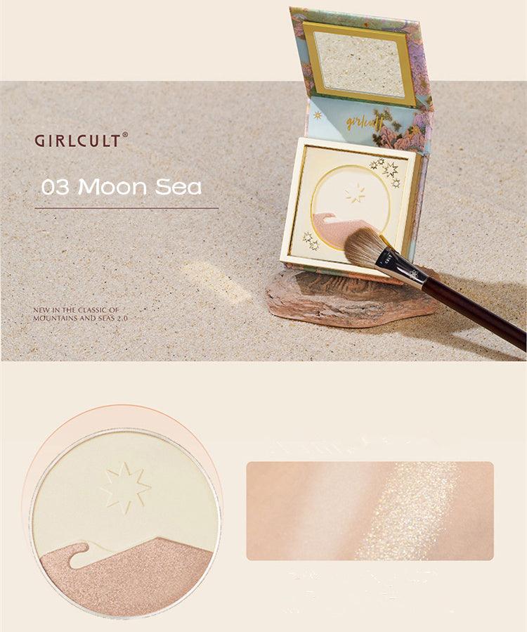 Girlcult Mountain Sea Series Matte & Pearlescent & Diamond Glitter Highlighter Powder - Peachy Glam