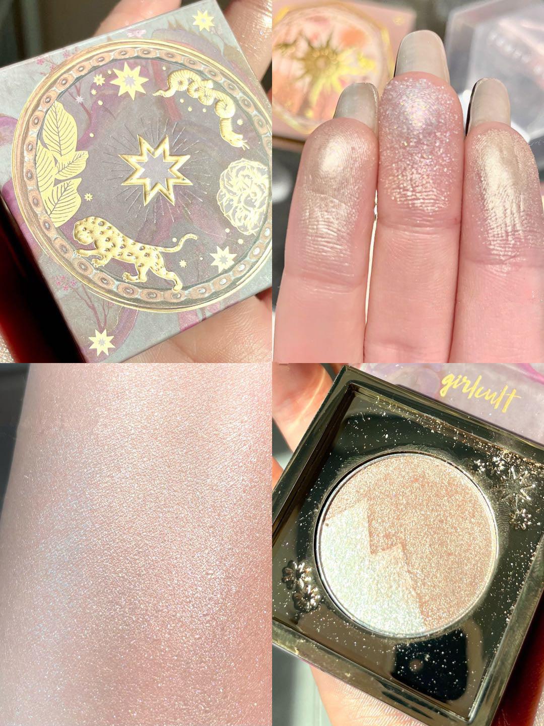 Girlcult Mountain Sea Series Matte & Pearlescent & Diamond Glitter Highlighter Powder - Peachy Glam