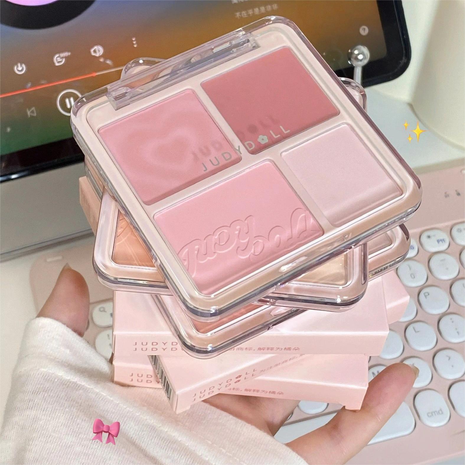 JUDYDOLL 2-in-1 Blush Highlight Palette Multi-Purpose 9g - Peachy Glam