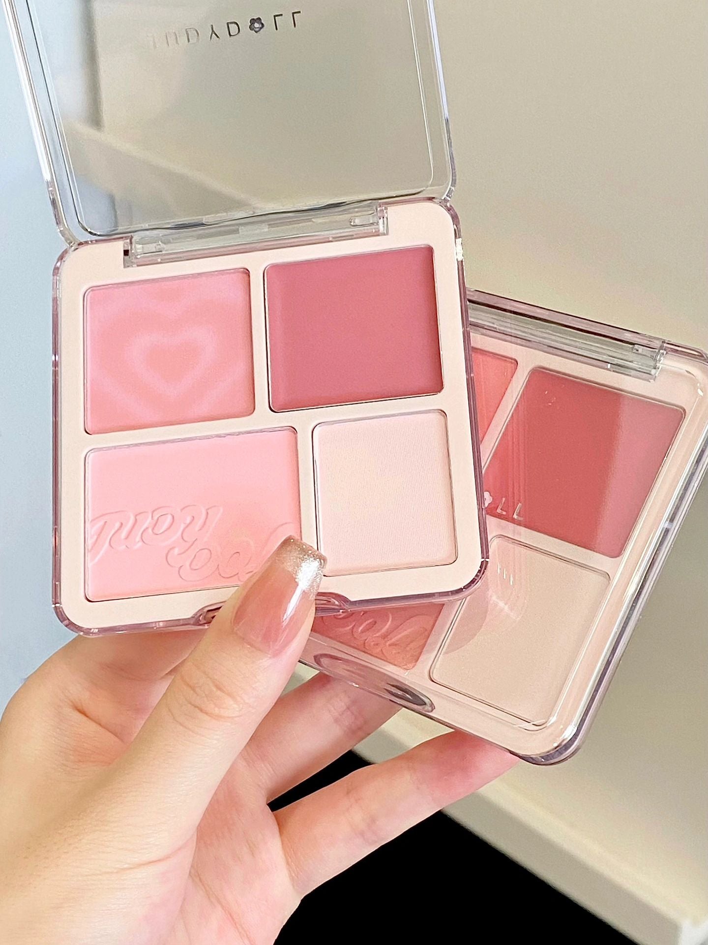 JUDYDOLL 2-in-1 Blush Highlight Palette Multi-Purpose 9g - Peachy Glam