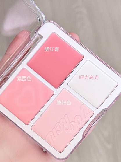 JUDYDOLL 2-in-1 Blush Highlight Palette Multi-Purpose 9g - Peachy Glam