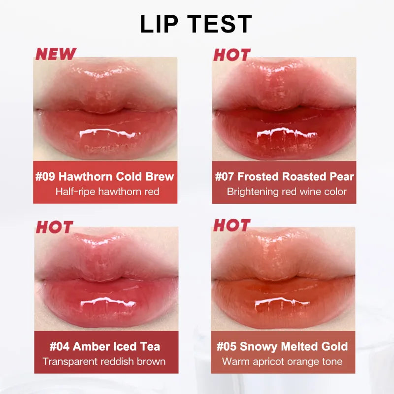 JUDYDOLL Ice Watery Essence Lip Gloss 2.4g Mirror Glow Moisturizing - Peachy Glam