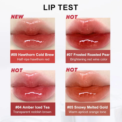 JUDYDOLL Ice Watery Essence Lip Gloss 2.4g Mirror Glow Moisturizing - Peachy Glam