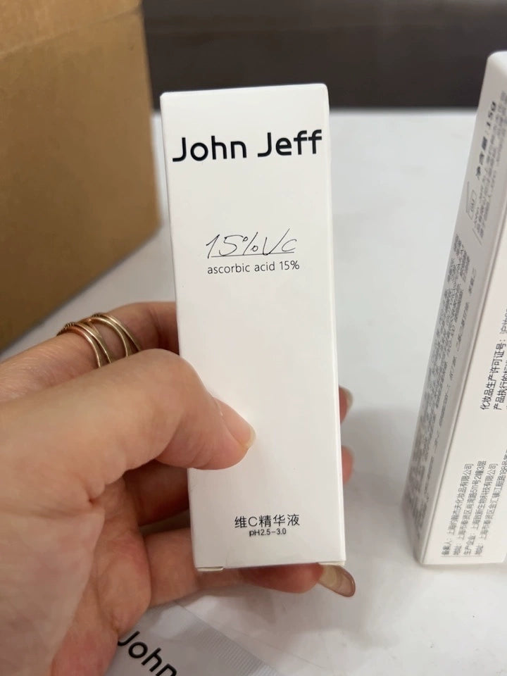 John Jeff Vitamin C Essence VC Face Serum 30ml 10% 15% - Peachy Glam