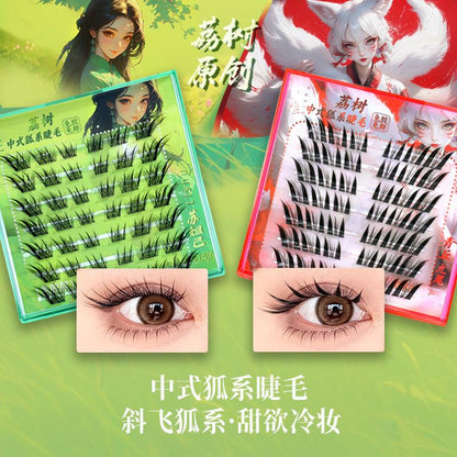 LISHU Fox Eyelashes Natural Simulation Glue-free/Glued False Eyelashes - Peachy Glam