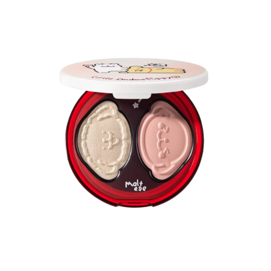 LITTLE ONDINE Line Puppy Series Highlighting Blush Palette 5g 小奥汀线条小狗系列高光腮红盘