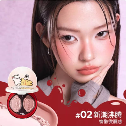 LITTLE ONDINE Line Puppy Series Highlighting Blush Palette 5g 小奥汀线条小狗系列高光腮红盘