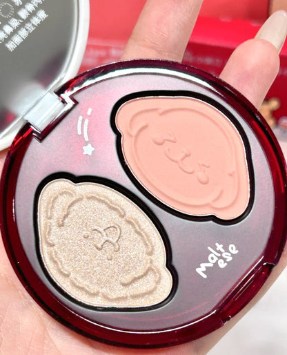 LITTLE ONDINE Line Puppy Series Highlighting Blush Palette 5g 小奥汀线条小狗系列高光腮红盘