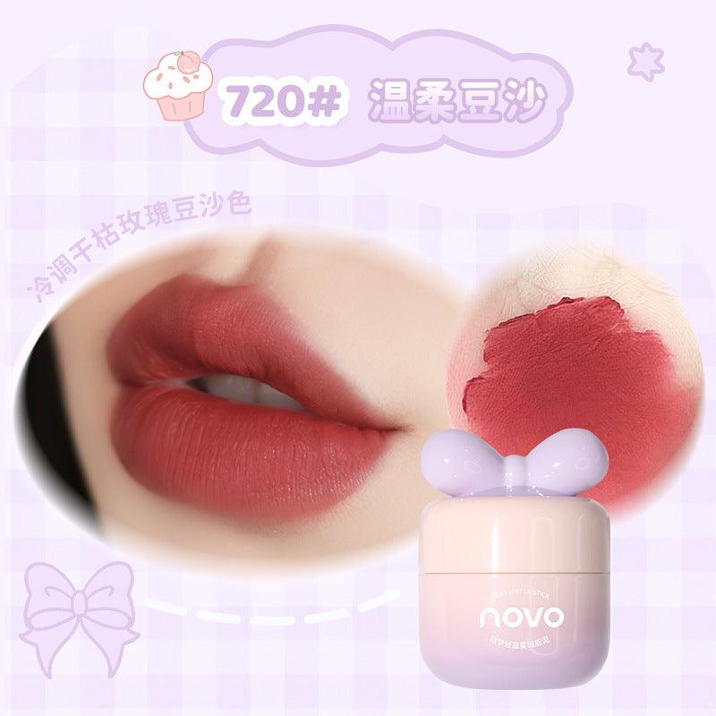 NOVO Light Mist Lipstick Stain 7.5g Matte Velvet Silky Lip Mud Newbie - Peachy Glam