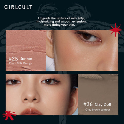 Girlcult Miao Witch Series Multi-Use Cream 5.2g Contour & Blush Face Makeup Palette - Peachy Glam