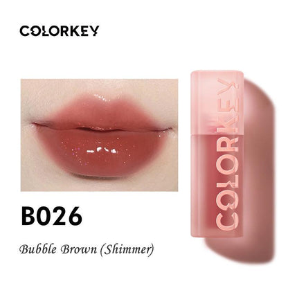 COLORKEY Water Bubble Lip Essence Lip Gloss Mirror Hydrating Lip Glaze - Peachy Glam