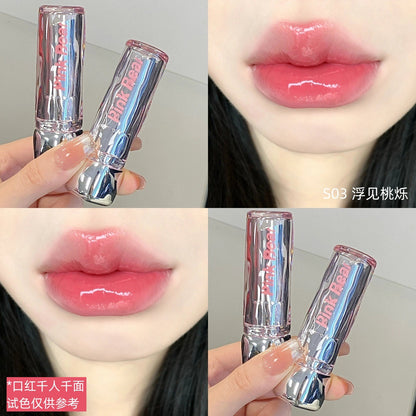 PINK BEAR Essence Lipstick 3.2g Glossy Moisturizing Lip Care - Peachy Glam