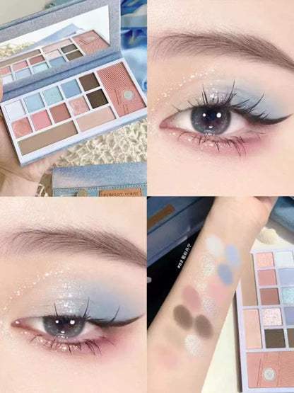 Perfect Diary Denim Series Eyes Face Eyeshadow Palette 16g All-in-one Makeup - Peachy Glam