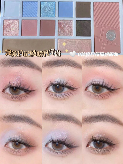 Perfect Diary Denim Series Eyes Face Eyeshadow Palette 16g All-in-one Makeup - Peachy Glam