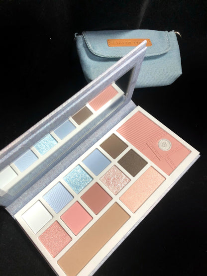 Perfect Diary Denim Series Eyes Face Eyeshadow Palette 16g All-in-one Makeup - Peachy Glam