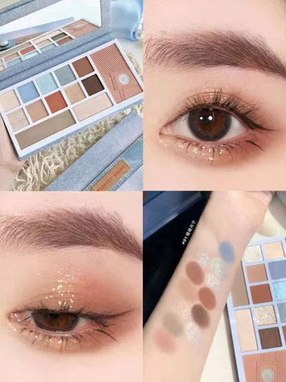 Perfect Diary Denim Series Eyes Face Eyeshadow Palette 16g All-in-one Makeup - Peachy Glam