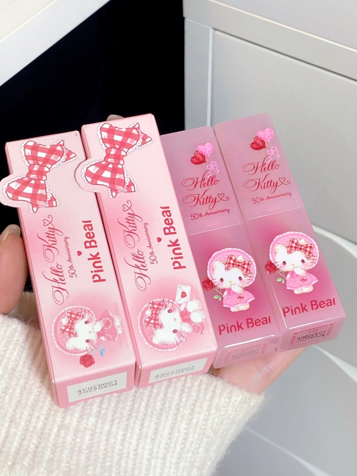 Pink Bear Hello Kitty Sugar Glossy Lipstick 3.2g - Peachy Glam