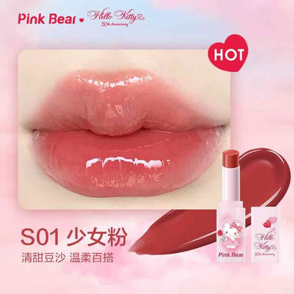 Pink Bear Hello Kitty Sugar Glossy Lipstick 3.2g - Peachy Glam