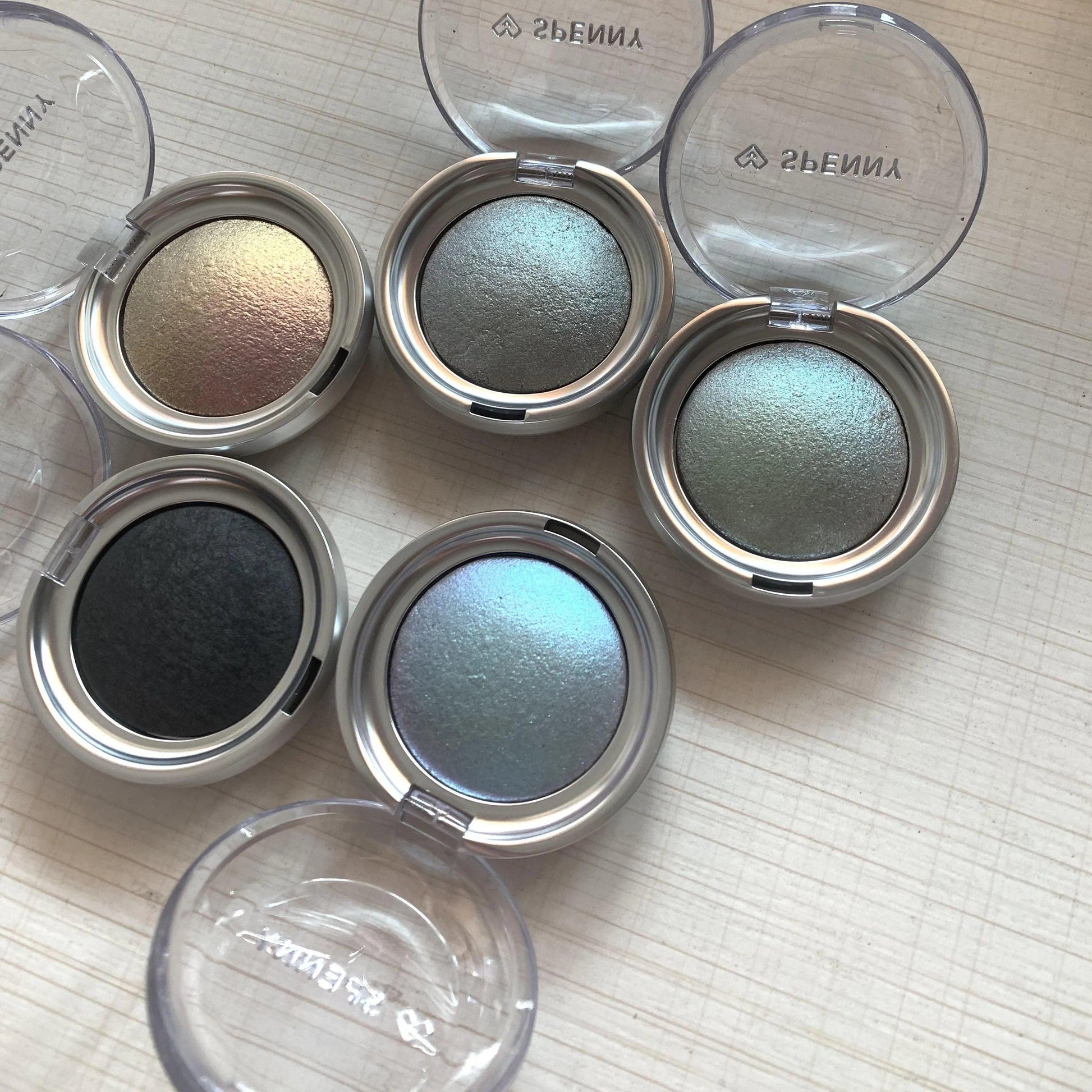 SPENNY Baked Single Eyeshadow 2.6g Bursting Glitter Blue Matte Highlight - Peachy Glam