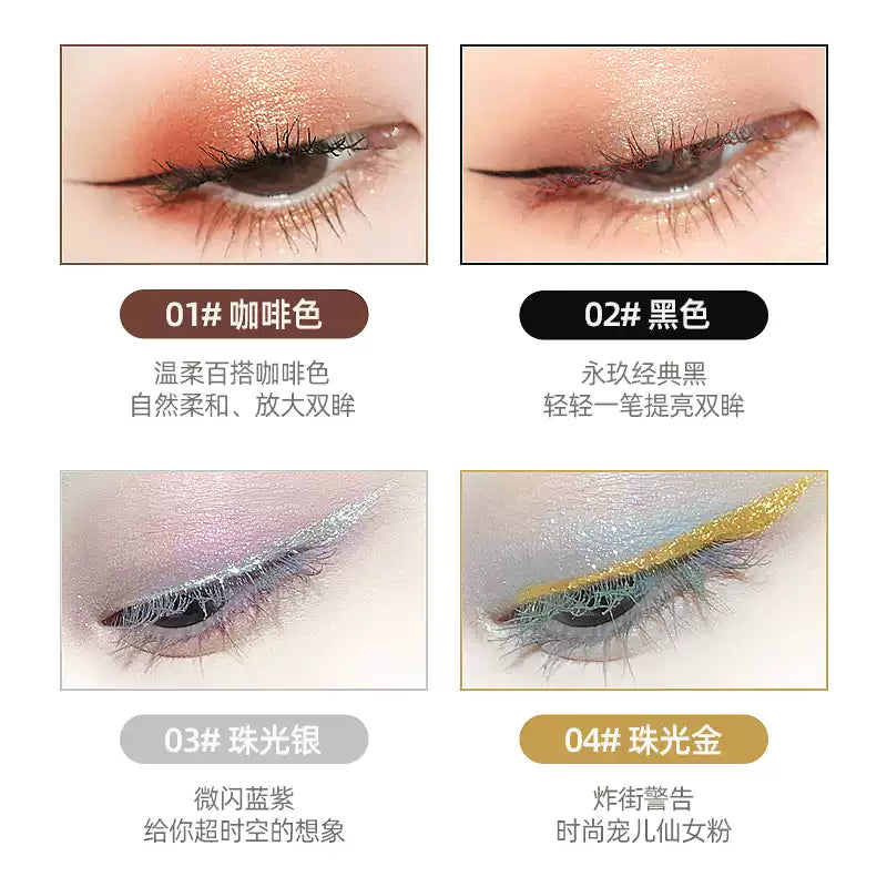 XIXI Glitter Eyeliner Liquid Eyeliner Waterproof - Peachy Glam